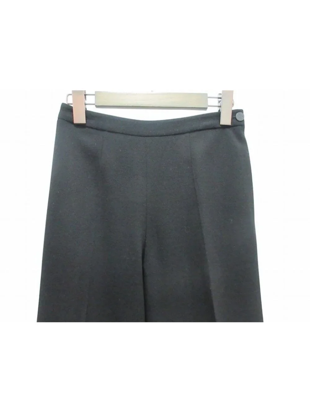 Chanel Wide Pants Wool Black 36